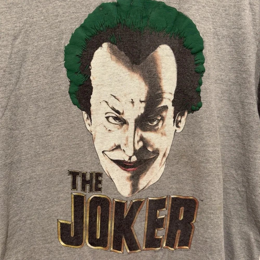Vtge 80s THE JOKER BATMAN BACK HA HA JACK NICHOLSON MOVIE Tshirt Size Large Rare